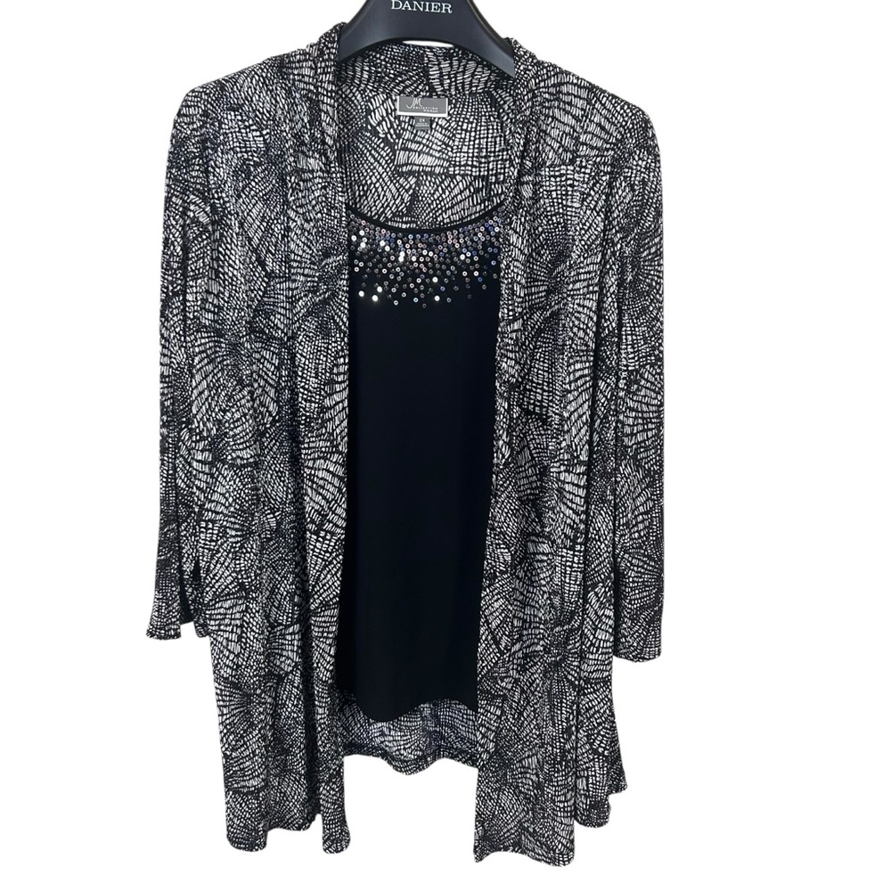JM Collection women’s‎ Tunic Size 2X black white